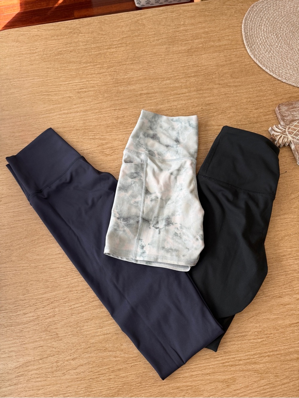 Kids Active High-Waist Leggings - Black, Navy & Light Tie-Dye
